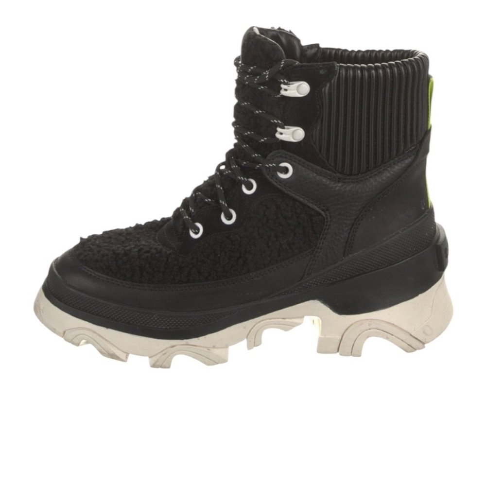 Sorel Black and White Lace-Up Boots